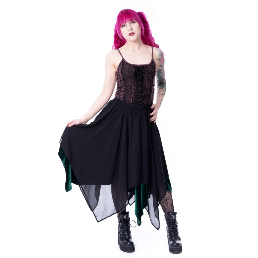 Innocent Lifestyle - Oceane Short skirt - Black/Green